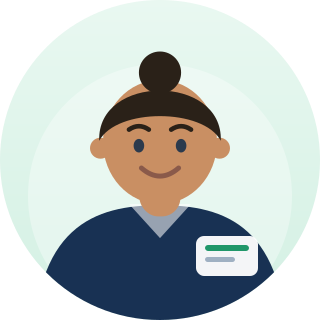 Illustration of a real estate professional wearing a name badge